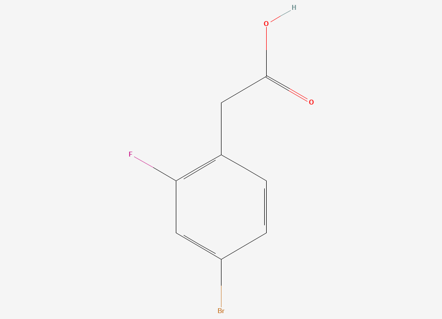 Two-dimensional chemical structure of 2-(4-Bromo-2-fluorophenyl)acetic acid