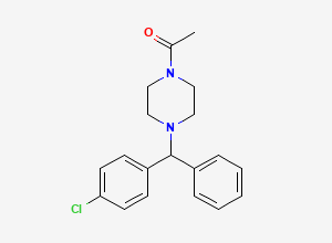 Two-dimensional chemical structure of Acetyl 4-Chloro Benzhydryl Piperazine, CAS 802859-64-9