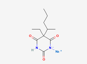 Two-dimensional chemical structure of 2,4,6(1H,3H,5H)-Pyrimidinetrione, 5-ethyl-5-(1-methylbutyl)-, sodium salt (1:1)