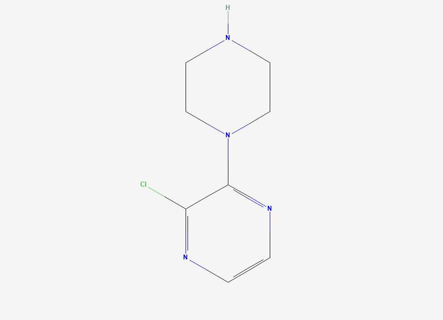 Two-dimensional chemical structure of 2-Chloro-3-(piperazin-1-yl)pyrazine