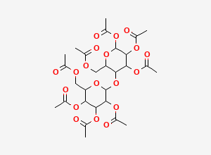 Two-dimensional chemical structure of beta-D-Glucopyranose, 4-O-(2,3,4,6-tetra-O-acetyl-alpha-D-glucopyranosyl)-, tetraacetate