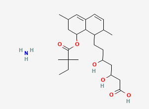 Two-dimensional chemical structure of Simvastatin Acid Ammonium Salt Impurity, CAS 139893-43-9