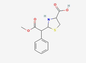 Two-dimensional chemical structure of 2-(2-methoxy-2-oxo-1-phenylethyl)-1,3-thiazolidine-4-carboxylic acid