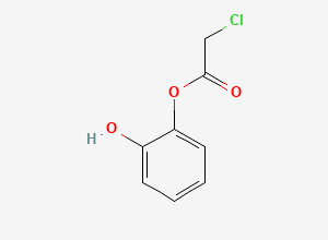 Two-dimensional chemical structure of 2-Hydroxyphenyl 2-chloroacetate, CAS 2948-16-5