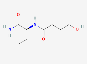 Two-dimensional chemical structure of (S)-N-(1-Amino-1-oxobutan-2-yl)-4-hydroxybutanamide, CAS 1868118-63-1
