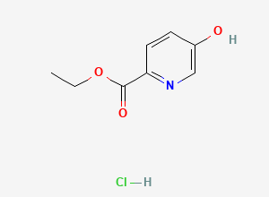 Two-dimensional chemical structure of Ethyl 5-hydroxypicolinate (HCl Salt), CAS 2281767-78-8