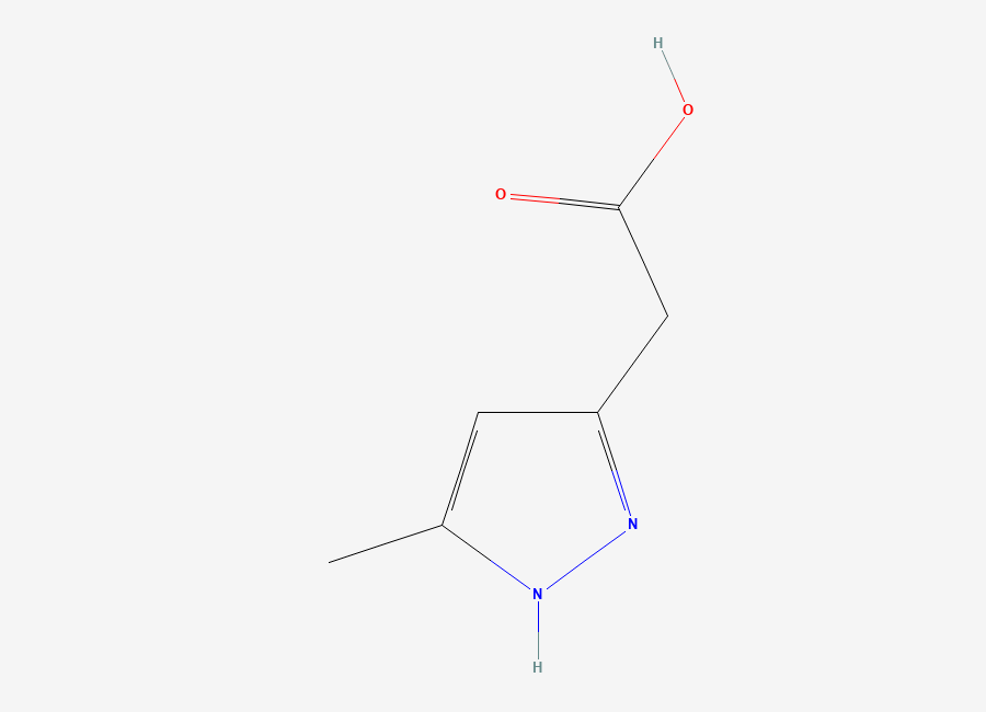 Two-dimensional chemical structure of 2-(5-methyl-1H-pyrazol-3-yl)acetic acid