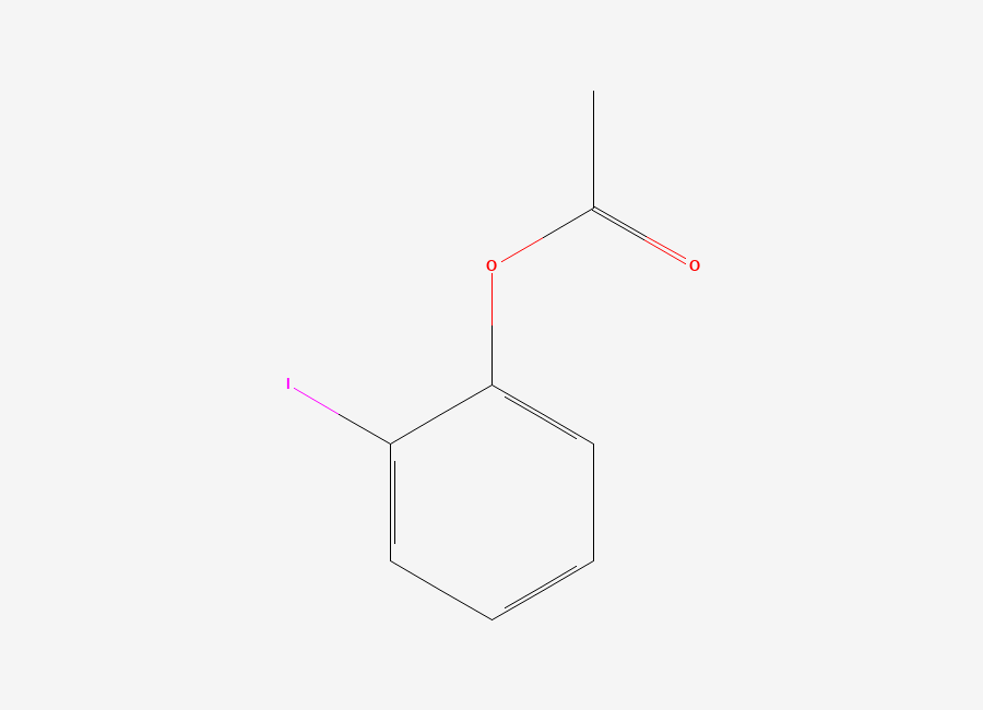 Two-dimensional chemical structure of Phenol, 2-iodo-, 1-acetate