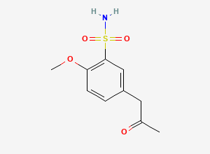 Two-dimensional chemical structure of 2S,1S-2-methoxy-5-[2-(1-methyl benzyl amino) propyl] benzene sulfonamide hydrochloride, CAS 116091-63-5