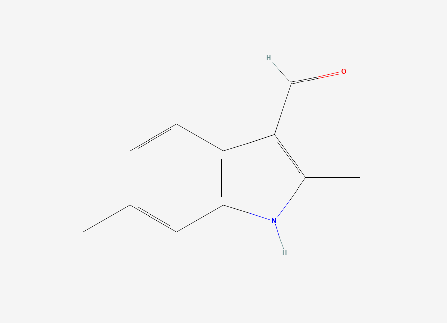 Two-dimensional chemical structure of 2,6-Dimethyl-1H-indole-3-carbaldehyde