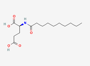Two-dimensional chemical structure of Decanoyl-L-Glutamic Acid / Caproyl Glutamic acid, CAS 111276-71-2