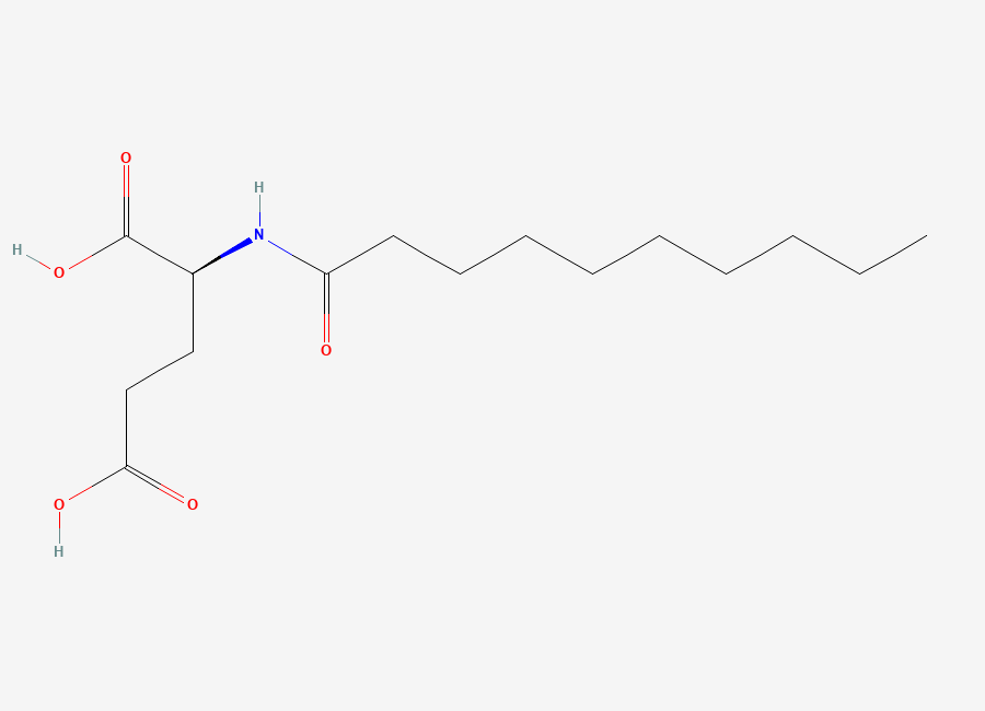 Two-dimensional chemical structure of Decanoyl-L-Glutamic Acid / Caproyl Glutamic acid, CAS 111276-71-2
