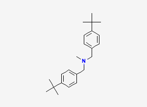Two-dimensional chemical structure of 1-(4-tert-butylphenyl)-N-[(4-tert-butylphenyl)methyl]-N-methylmethanamine, CAS 122152-13-0