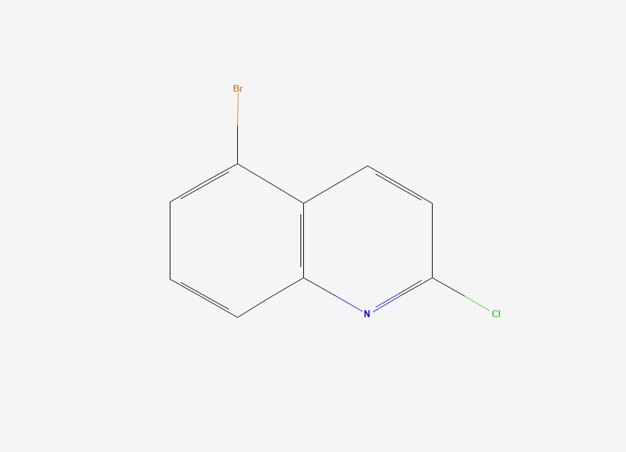 Two-dimensional chemical structure of 5-Bromo-2-chloroquinoline