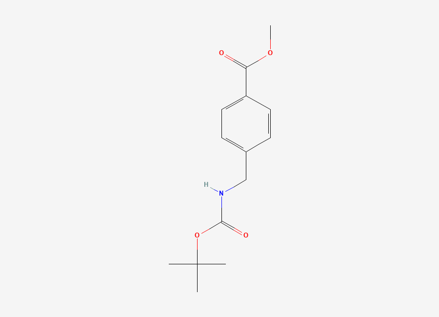 Two-dimensional chemical structure of Methyl 4-((((1,1-dimethylethoxy)carbonyl)amino)methyl)benzoate