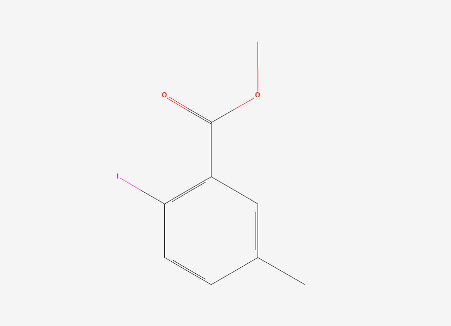 Two-dimensional chemical structure of Benzoic acid, 2-iodo-5-methyl-, methyl ester