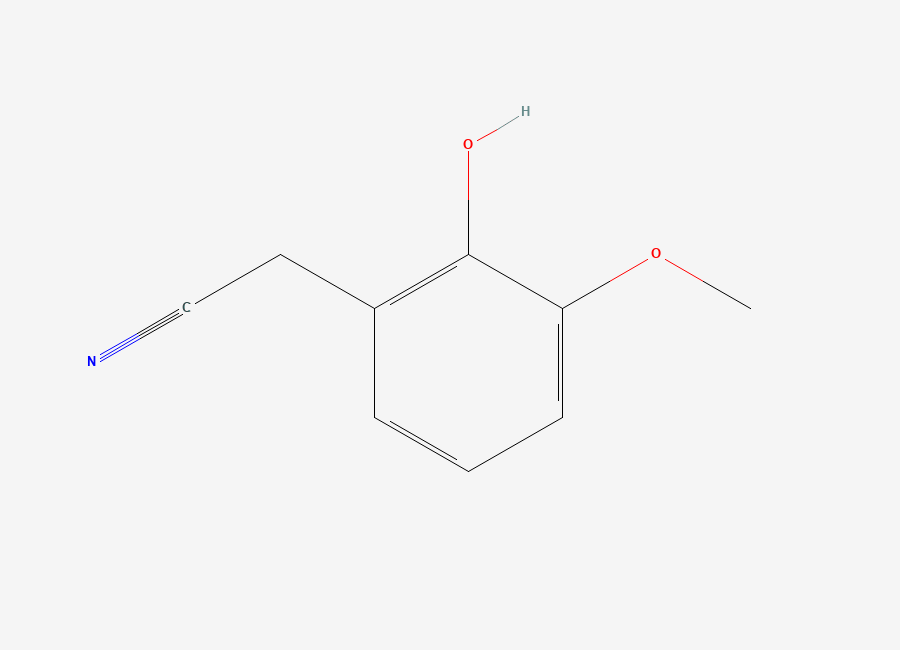 Two-dimensional chemical structure of 2-Hydroxy-3-methoxyphenylacetonitrile