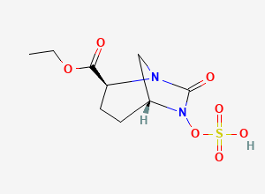 Two-dimensional chemical structure of (2S,5R)-ethyl 7-oxo-6-(sulfooxy)-1,6-diazabicyclo[3.2.1]octane-2-carboxylate
