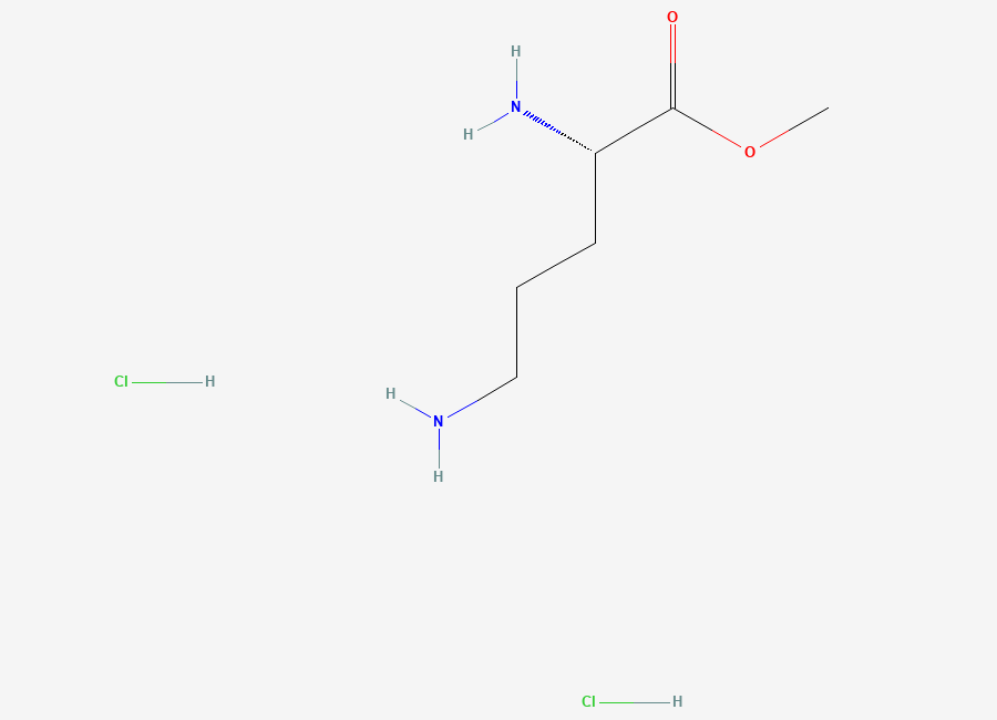 Two-dimensional chemical structure of methyl L-ornithine dihydrochloride