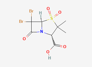 Two-dimensional chemical structure of Sulbactam EP Impurity E /Sulbactam Related Compound E /6,6-dibromopenicillanic acid sulfone, CAS 76646-91-8