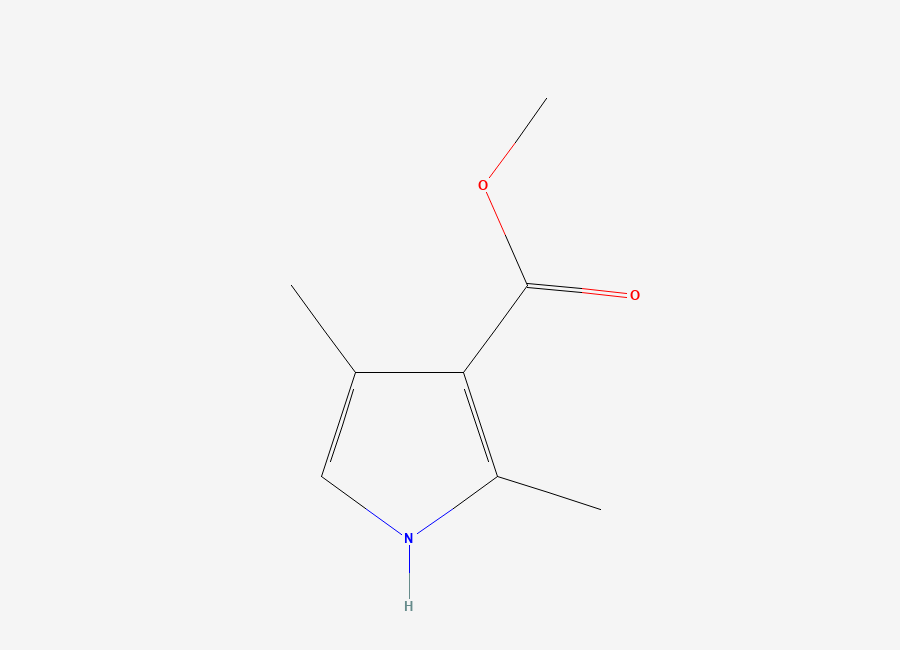 Two-dimensional chemical structure of 1H-Pyrrole-3-carboxylic acid, 2,4-dimethyl-, methyl ester