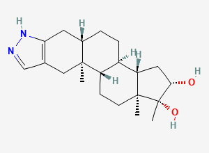 Two-dimensional chemical structure of 16beta-Hydroxystanozolol, CAS 125590-76-3