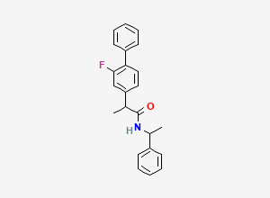 Two-dimensional chemical structure of 2-(3-fluoro-4-phenylphenyl)-N-(1-phenylethyl)propanamide