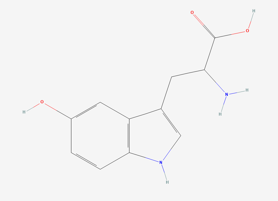Two-dimensional chemical structure of 5-Hydroxy-DL-tryptophan, CAS 56-69-9