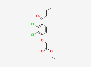 Two-dimensional chemical structure of Ethyl 2-(4-butyryl-2,3-dichlorophenoxy)acetate, CAS 2977-51-7