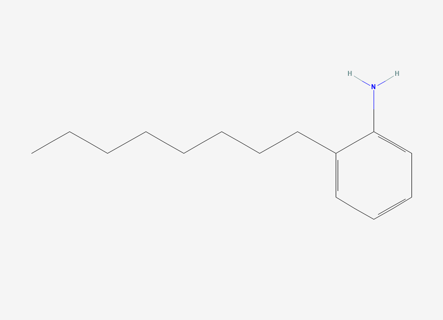 Two-dimensional chemical structure of 2-Octylaniline, CAS 37413-50-6