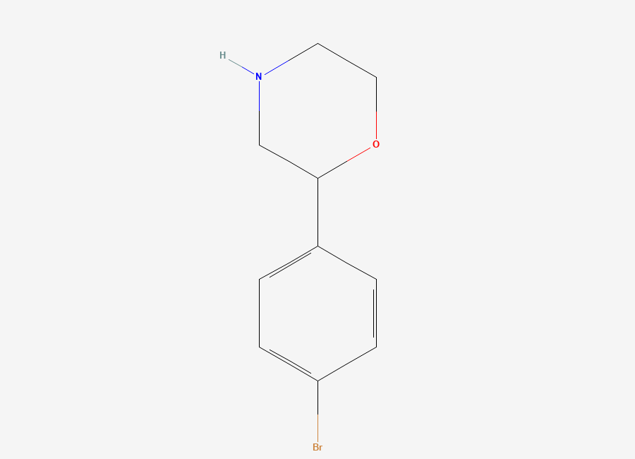 Two-dimensional chemical structure of 2-(4-Bromophenyl)morpholine