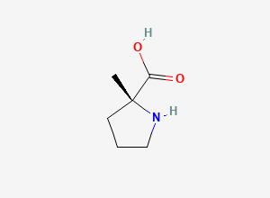 Two-dimensional chemical structure of (2R)-2-methylpyrrolidine-2-carboxylic acid