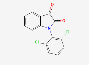 Two-dimensional chemical structure of Diclofenac 1-(2,6-Dichlorophenyl)Isatin, CAS 24542-74-3