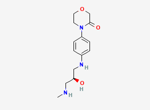 Two-dimensional chemical structure of Rivaroxaban Open Ring Methylamine, CAS 2459303-14-9