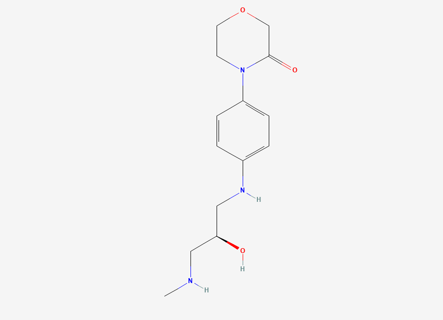 Two-dimensional chemical structure of Rivaroxaban Open Ring Methylamine, CAS 2459303-14-9