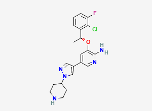 Two-dimensional chemical structure of Crizotinib Deschloro Impurity, CAS 1801651-84-2
