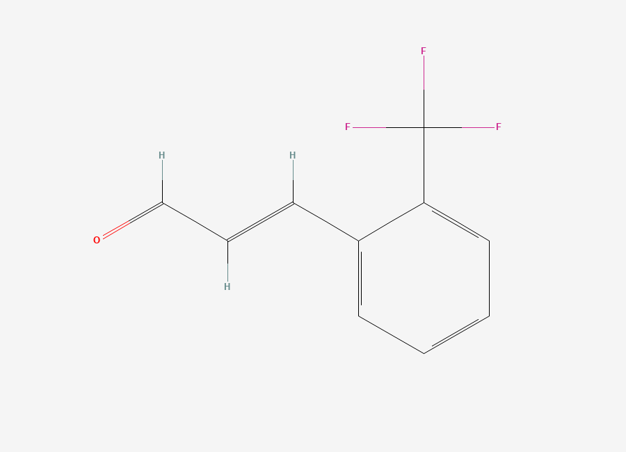 Two-dimensional chemical structure of (E)-3-(2-(trifluoromethyl)phenyl)acrylaldehyde, CAS 123486-66-8