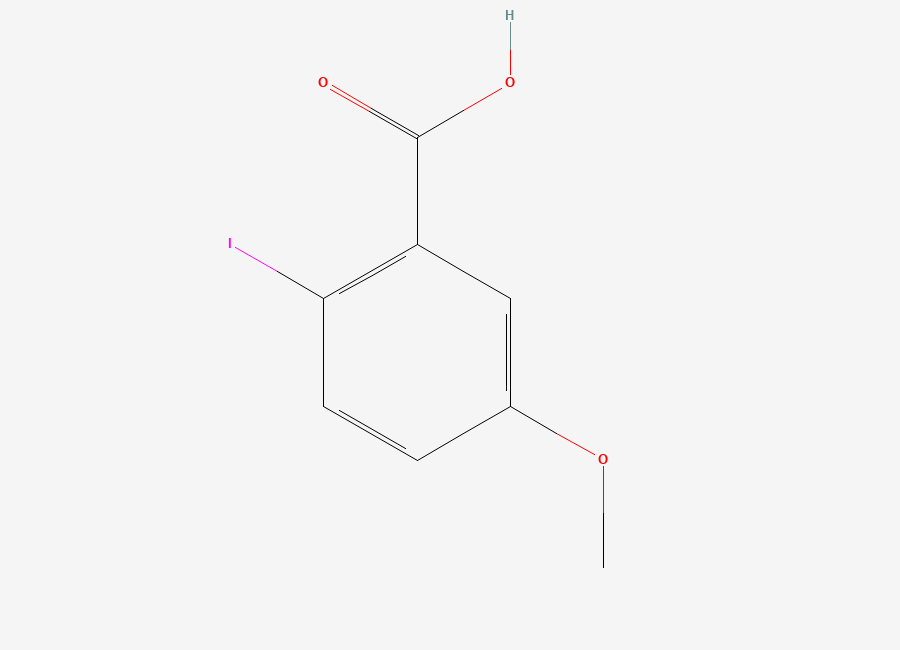 Two-dimensional chemical structure of 2-Iodo-5-methoxybenzoic acid