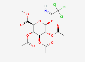 Two-dimensional chemical structure of 2,3,4-Tri-O-acetyl-β-D-glucuronic Acid Methyl Ester, Trichloroacetimidate, CAS 197895-54-8