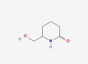 Two-dimensional chemical structure of 6-(Hydroxymethyl)piperidin-2-one