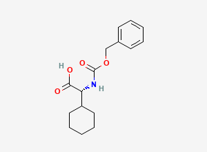 Two-dimensional chemical structure of (2R)-{[(Benzyloxy)carbonyl]amino}(cyclohexyl)acetic acid