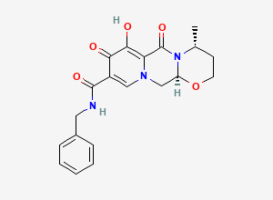 Two-dimensional chemical structure of Dolutegravir Desfluoro Impurity, CAS 2244161-71-3