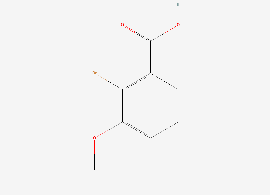 Two-dimensional chemical structure of 2-Bromo-3-methoxybenzoic acid