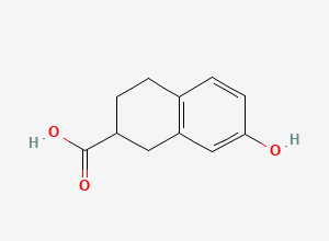 Two-dimensional chemical structure of 7-Hydroxy-1,2,3,4-tetrahydronaphthalene-2-carboxylic acid