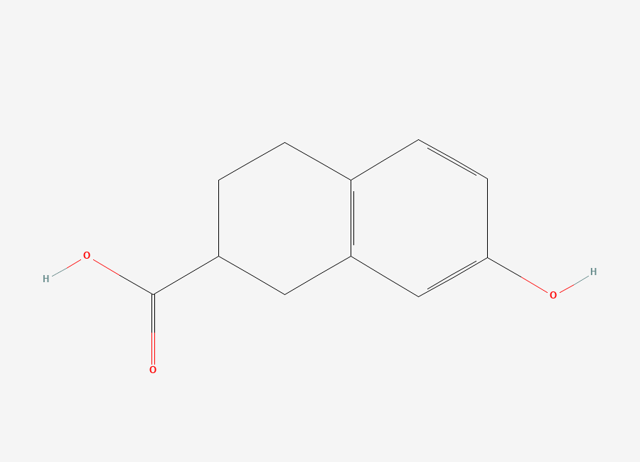 Two-dimensional chemical structure of 7-Hydroxy-1,2,3,4-tetrahydronaphthalene-2-carboxylic acid