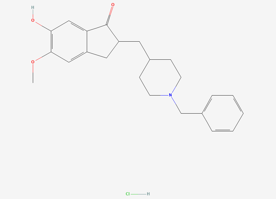 Two-dimensional chemical structure of 6-O-Desmethyl donepezil hydrochloride