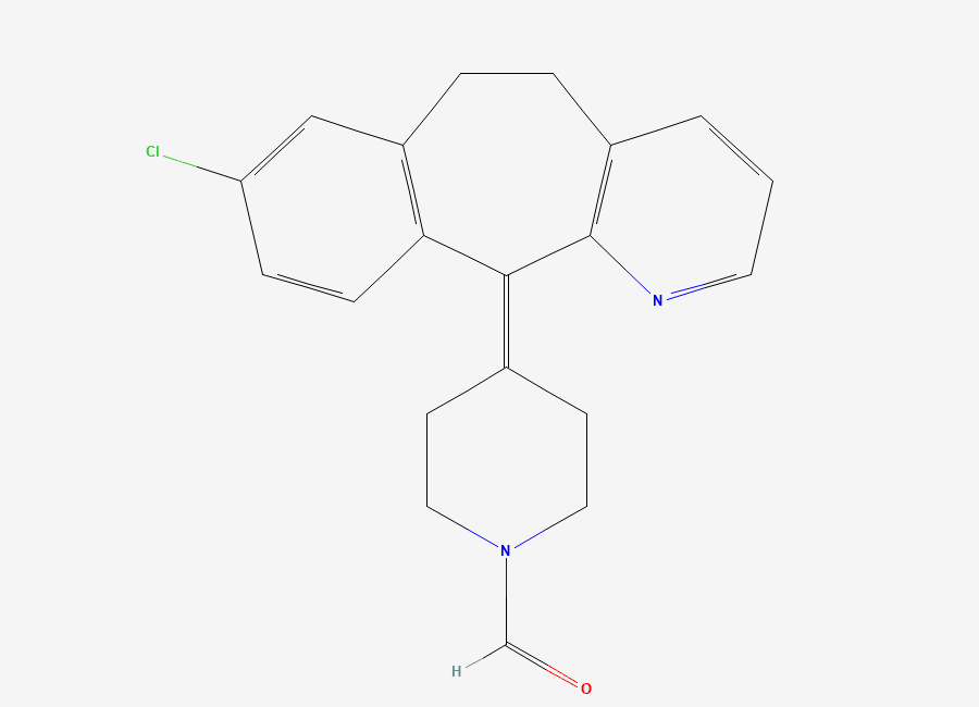 Two-dimensional chemical structure of Desloratadine Related Compound F/ Desloratadine N-Formyl Impurity/ Loratadine N-Formyl Impurity, CAS 117810-61-4