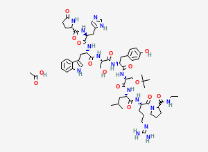 Two-dimensional chemical structure of Buserelin EP Impurity D/ [5-D-tyrosine]Buserelin (Acetate Salt), CAS 1426174-33-5