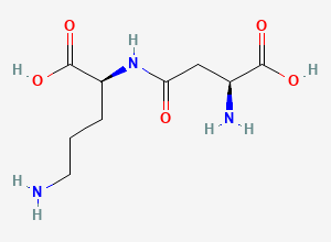 Two-dimensional chemical structure of (S)-5-Amino-2-((S)-3-amino-3-carboxypropanamido)pentanoic acid