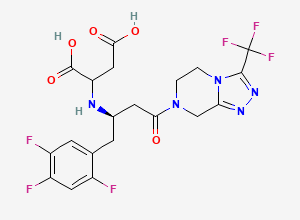Two-dimensional chemical structure of N-Succinyl Sitagliptin / Sitagliptin Fumarate Adduct / Sitagliptin FP Impurity A, CAS 2088771-60-0